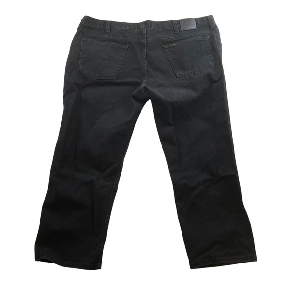 Lee Mens Jeans Size 46x28 Relaxed Straight Leg Classic Casual Black Denim - Picture 2 of 11
